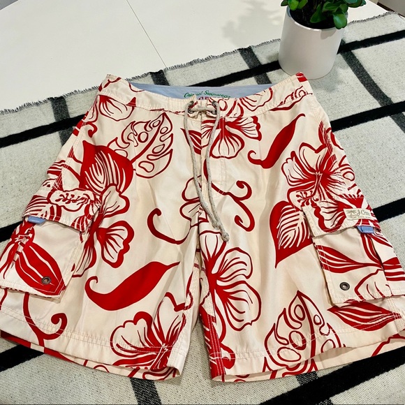 J. Crew Original Swimwear Board Shorts Swim Trunks Hawaiian - Picture 3 of 9